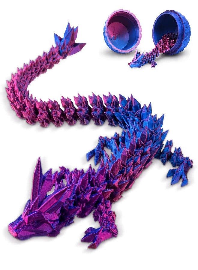 NUDFSY Aqua Dragon Eggs, 3D Printed Toys, Dragon & Egg Set, Purple Gradient, Articulated, Miniature, 6+ - Image 1